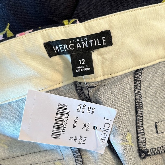 NWT J. Crew Mercantile Navy & Pink Floral Print Cropped Pant - Picture 12 of 13